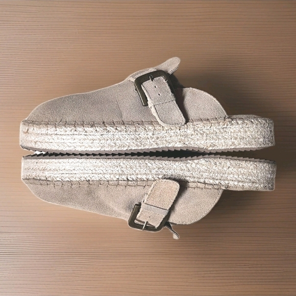 Haute Hippie Aria Suede Mule Clogs Tan Beige Buckle Slip-On 9M NWOT - Picture 5 of 11